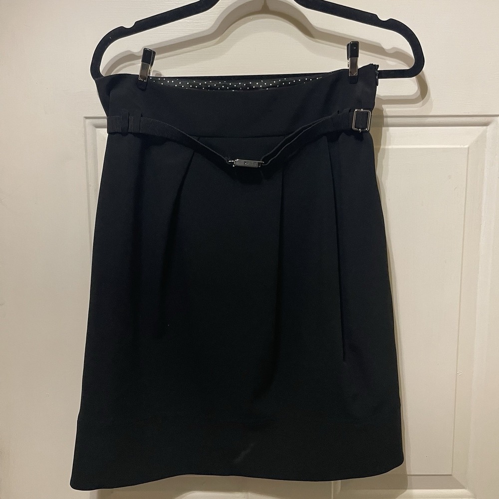 Max Mara Weekend Skirt Womens 8 (30") Tag Missing Black Knee Length Belted